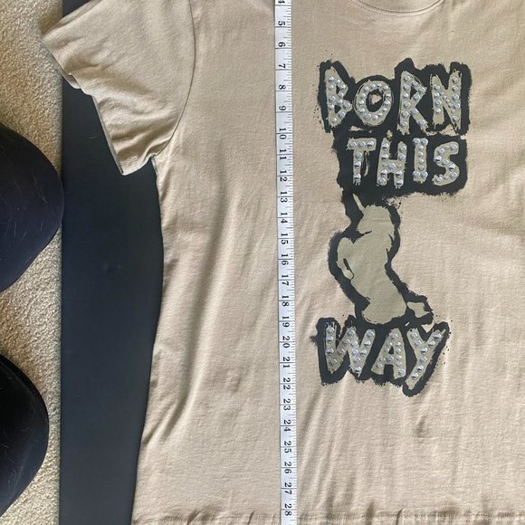 Women's Lady Gaga Born This Way Short Sleeve Graphic T-Shirt Tan - Picture 2 of 6